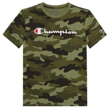 Imagem de Champion Camiseta para meninos, camiseta infantil para meninos, camiseta leve para crianças, escrita e estampa, Camoflauge de assinatura, G