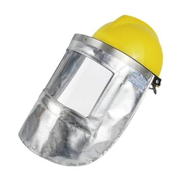 Imagem de shamjina Capa protetora de folha de alumínio, capa protetora de soldagem, visão ampla, resistente ao fogo para fábricas, trabalhador de alta temperatura, Cor Do Capacete Aleatória