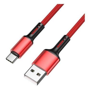 Imagem de Cabo Carregador Rápido Usb Tipo C - 1 Metro Reforçado Nohon, Vermelho