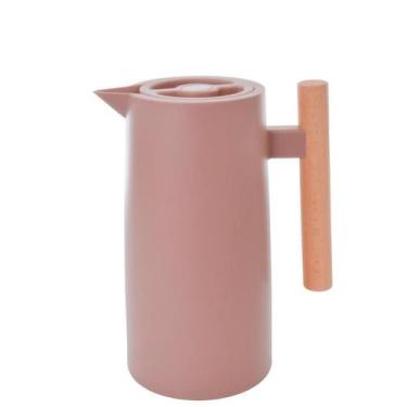 Imagem de Garrafa Térmica com Alça de Madeira de 1L - Mai Home, Nude
