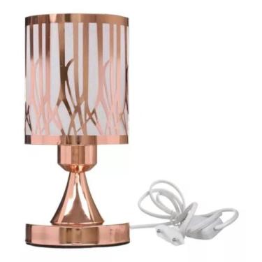 Imagem de Luminária De Mesa Abajur Decoração Iluminação Rosê Gold - PGB, Modelo 