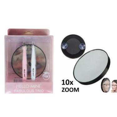 Imagem de Kit com 2 Pinças e 1 Espelho de Aumento 10x - Hello Mini