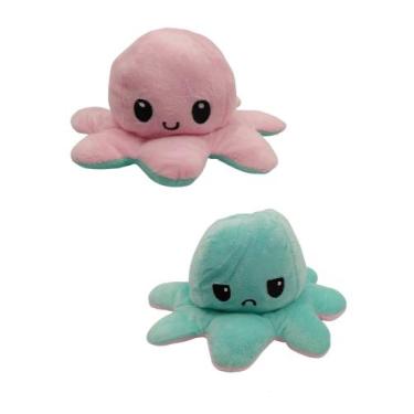 Imagem de Polvo Do Humor Polvo De Pelúcia Reversível - KINGLEEN, Rosa e azul cla