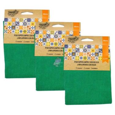 Imagem de 3 Panos de Chão Mágico Limpa Pisos G 50x80 Ecomais Limpa Só Com Água -