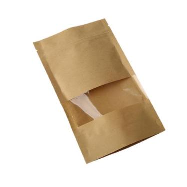 Imagem de Saco 20x30 Kraft Fecho Zip Visor Stand Up Pouch 50 Unid - FS/IMPORTADO