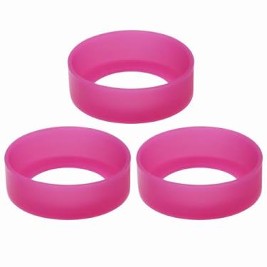 Imagem de ONLYKXY 3 peças 6 cm capa protetora de silicone capa de copo resistente ao calor suporte de garrafa porta-copos de borracha protetor de base antiderrapante capa inferior anel acessórios para copo