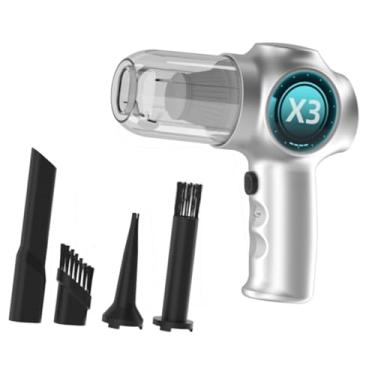 Imagem de Ioensy Aspirador de pó para carro, aspirador de pó portátil, leve, recarregável, multifuncional, limpador portátil, mini limpador sem fio para escritório e, Cinza