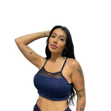 Imagem de top alcinha tule com forro croped com bojo removível - TB modas, Marin