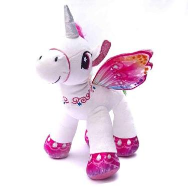 Imagem de Unicórnio De Pelúcia Asas Coloridas Detalhes Bordado 32Cms - Fizzy, Br