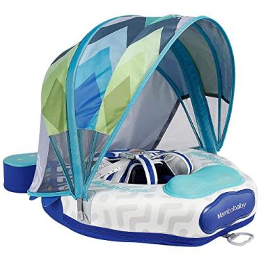 Imagem de Boia de natação Mambobaby com dossel ajustável – Boia de natação AnjeeIOT Baby não inflável para bebês/crianças de 3 a 24 meses adiciona cauda sólida flutua na piscina, anel de treinamento de natação