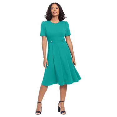 Imagem de London Times Vestido feminino P/P com aba lateral e flare, Parapente, 34