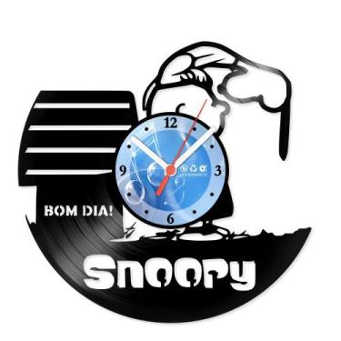 Imagem de Relógio De Parede Disco Vinil Diversos - Snoopy Bom Dia - VDI-377 - Mo