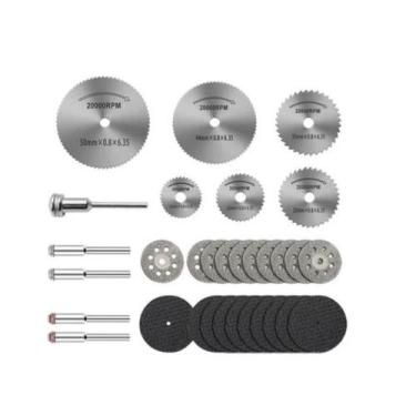 Imagem de Kit 31 Pçs Discos Micro Retifica Dremel Corte Fibra Vidro Hastes - Fox