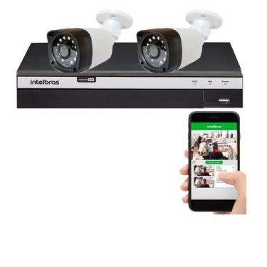 Imagem de Kit Cftv 2 cameras Hd 720P + Dvr intelbras Mhdx 3104 Full Hd