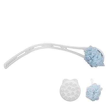 Imagem de Conjunto de escova de banho, escova de limpeza multifuncional confortável para as costas esfoliante de pele para casa para crianças para adultos