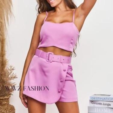 Imagem de Conjunto Alfaiataria Com Cinto 86 - Domi Modas, Rosa chiclete, M