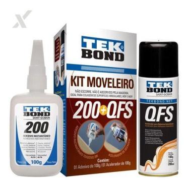 Imagem de Kit Moveleiro 200 100g + Ativador Qfs 200ml Tekbond Cola Mdf - Tek Bon