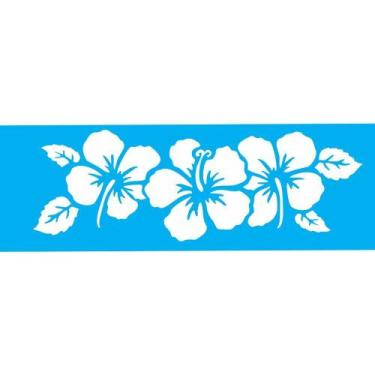 Imagem de Stencil Opa 10 x 30 cm - Flores Hibisco II - 968 - Opa Criando Arte