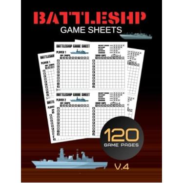 Imagem de Battleship Game Sheets: 120 Battleship Board Game, Travel Game, Naval Combat Game, Craft Game Sheet, Board Games, Logic & Brain Teasers 120Pages