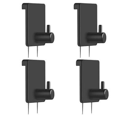 Imagem de Lounsweer 4 pçs ganchos para cubículos de painel de tecido ganchos de parede clipes de cubículo gancho de aço inoxidável cabides para quadro de cubículo para 22,7 kg, casa, escritório, cozinha, quarto, placa de pendurar suprimentos pretos