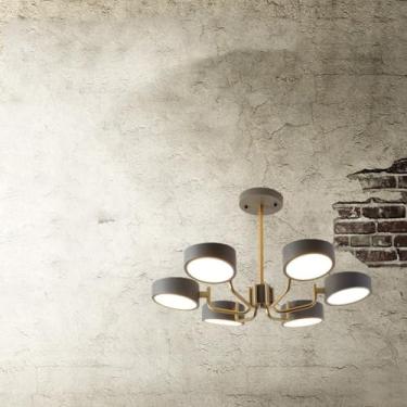 Imagem de DKRCPFNT Lustre Sputnik Nordic Gold Metal LED com altura ajustável, luminária suspensa de metal redondo para corredor, restaurante, armazém, celeiro, sala de estar