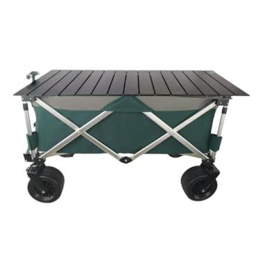 Imagem de carroça Carrinho de vagão removível com rodas, carrinho utilitário dobrável para quintal de mercearia, carrinho de praia oxford para viagem e acampamento dobrável
