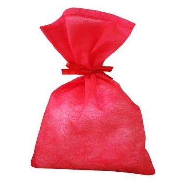 Imagem de 30 Saquinhos Sacolinhas 15x23 Tnt Vermelho Com Fita Vermelho - Upontoc
