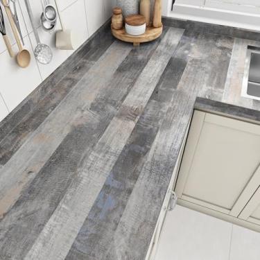 Imagem de Wallercity Papel de contato de bloco de açougueiro autoadesivo papel de parede de madeira impermeável papel de parede de madeira descascar e colar bancadas papel de parede removível de aparência de