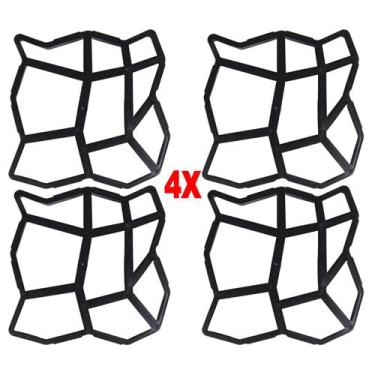 Imagem de 04 Formas Molde Piso Calçada Jardim Pedra Diagonal 35x40x4cm - Tianxun