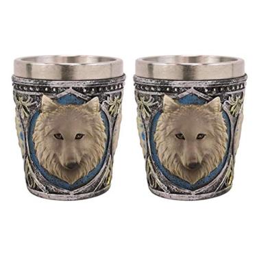 Imagem de Ebros Lua Cheia Espírito Animal Mítico Tema Lobo Alfa 59 g Caixa de Resina de Vidro com Forros de Aço Inoxidável Lembrança Temática Lobos ou Timberwolves e Ideia de Hospedagem de Festa (Grey Direwolf, 2)
