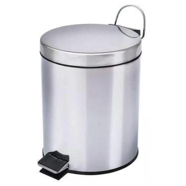 Imagem de Lixeira Com Pedal E Balde Removível Em Aço Inox 5 Litros - Mundiart Bb3053 05