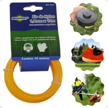 Imagem de Fio Nylon 1,8mm 10 Metros Para Roçadeira Aparar Brasfort