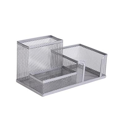 Imagem de Caixa de malha de metal, porta-lápis, estojo de lápis, organizador de armazenamento de papelaria para escritório, economia de espaço útil (cor: preto, tamanho: 20,5 x 10,5 x 10,5 cm) (preto 20,5 x