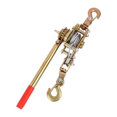 Imagem de shamjina Ratchet Ratchet Tensionador duplo tensionador portátil pesado portátil fácil de usar o guincho manual da polia de catraca para caminhão, 1 Tonelada