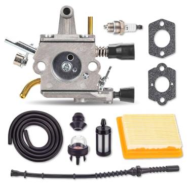 Imagem de BlueStars Kit de carburador FS250 para cortador de cordas STIHL FS020 FS120 FS120R - Substitui 0000 930 2802, 1110 400 7005, 4128 129 0900, 4130 350 622 00, 41 34 120 0603 e mais