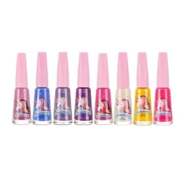 Imagem de Kit 10 Esmalte Unicôrnio Infantil Safira