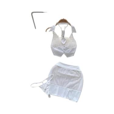 Imagem de Cosplay Empregada Coelhinha - Macacão Fino em Lingerie com Abertura na