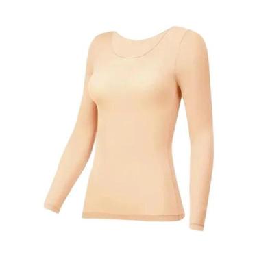 Imagem de Colete Térmico Feminino Plus Size - Regata Íntima para o Inverno, Bege