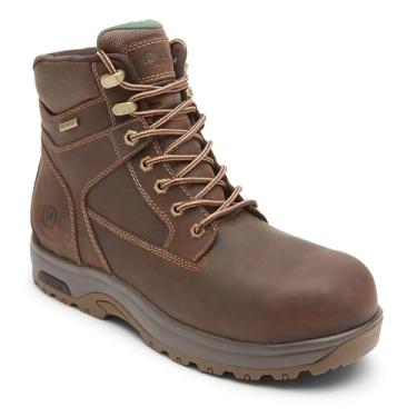 Imagem de Dunham 8000Works Bota de trabalho masculina imperme vel com bico de seguran a de 15 cm, Couro marrom., 8 XX-Wide