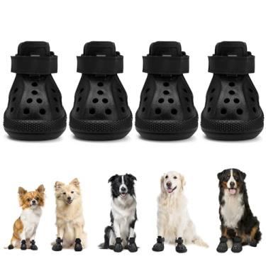 Imagem de Lukovee Sapatos de cachorro para pavimento quente - Sandálias respiráveis antiderrapantes para cães com listras refletivas, fácil de colocar e tirar, botas de verão fáceis de limpar para cães pequenos