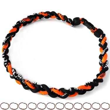 Imagem de Pacote com 12 colares de beisebol de corda de titânio tornado de corda de beisebol, 18", nylon e titânio, Sem Pedra Preciosa