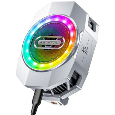 Imagem de nubia RedMagic 6 Cooler de celular para jogos, radiador de celular de 30 W com clipe retrátil para suporte de transmissão ao vivo, dissipador de calor de grafeno RGB LED configurações de ventilador de