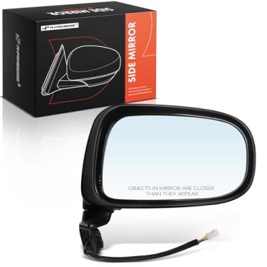 Imagem de A-Premium Espelho retrovisor traseiro externo preto dobrável manual não aquecido - compatível com Toyota Previa 1991-1997