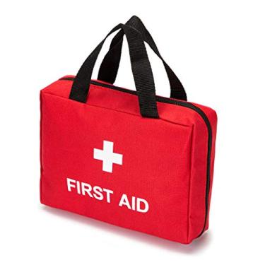 Imagem de Bolsa de primeiros socorros vermelha Jipemtra Bolsa de resgate de viagem vazia Armazenamento de primeiros socorros Compacta Bolso de sobrevivência Bolso para carro Casa Escritório Cozinha Esporte Ourdoors, Red With Handles 600d