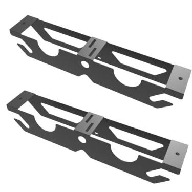 Imagem de Mofangtech Pacote com 2 suportes de esmerilhadeira angular - Suporte de parede com 2 compartimentos para armazenamento com cabide para cortador, oficina ou garagem