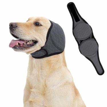 Imagem de LIANZIMAU Quiet Ears for Dogs Moletom com capuz calmante para orelhas de cachorro para alívio de ruído e ansiedade, protetores de ouvido ajustáveis para cães, proteção contra ruído, fogos de artifício