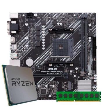 Imagem de KIT ARK AMD Ryzen 5 5600G Placa Mãe + A520M-E Prime ASUS + 16GB DDR4