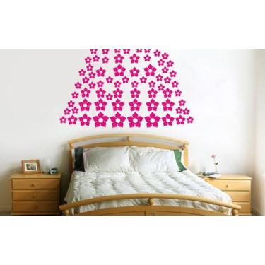 Imagem de Adesivo Decorativo de Parede Kit com 70 Flores carro parede - Gaudesiv