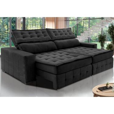 Imagem de Sofá Retrátil e Reclinável 2,75m Cama inBox Big Puffer. com SoftGel D40 Velupluma