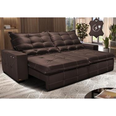 Imagem de Sofá de Couro Elétrico Retrátil 2,15m Cama inBox Gran Toro. SoftGel D40